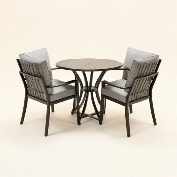 Belding Round 2 - Person Aluminum Bistro Set With Cushions (synthetic illustration; no displayed measurements)