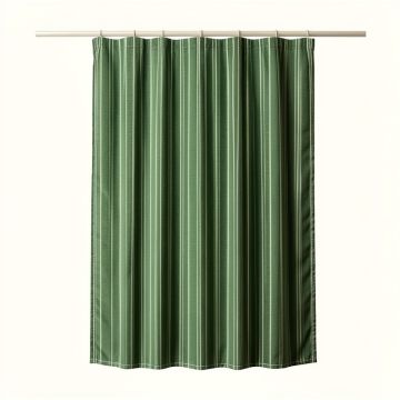 Dune Canyon Shower Curtain Hanging Flat From A Plain Rod - Green (synthetic illustration; no displayed measurements)