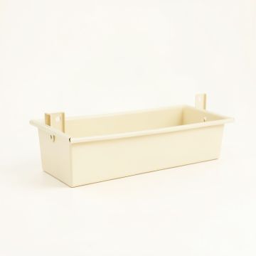 Clay Dell Empty Railing Planter With Integral Brackets - Cream (synthetic illustration; no displayed measurements)