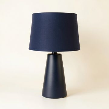 Dune Canyon Table Lamp With A Plain Fabric Shade - Navy (synthetic illustration; no displayed measurements)