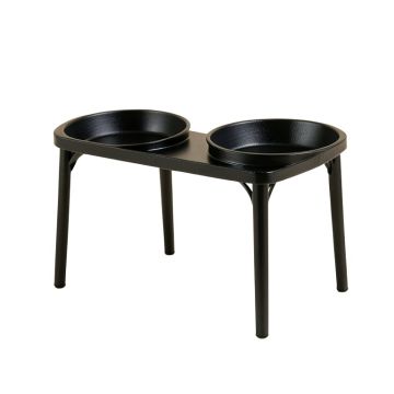 Harbor Crossing Pet Feeding Stand With Two Plain Empty Bowls - Black (synthetic illustration; no displayed measurements)