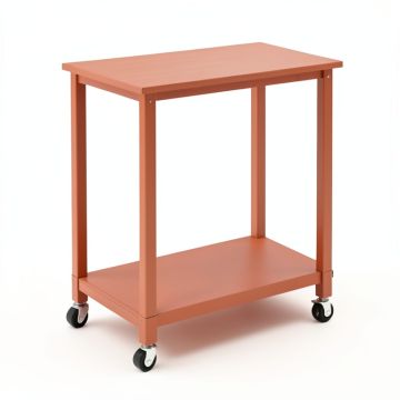 Spruce Bend Empty Rolling Workshop Cart - Terracotta (synthetic illustration; no displayed measurements)