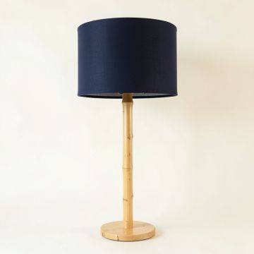 Cedar Dell Floor Lamp With A Plain Fabric Shade - Navy (synthetic illustration; no displayed measurements)