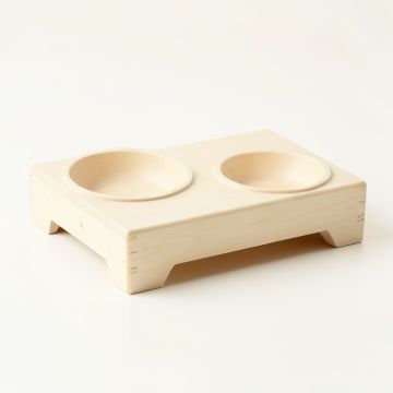 Dawn Dell Pet Feeding Stand With Two Plain Empty Bowls - Ivory (synthetic illustration; no displayed measurements)