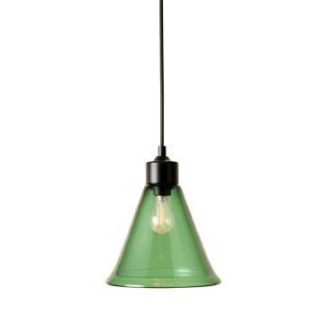 Meadow Arc Pendant Light Suspended From One Plain Cable - Green