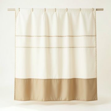 Fern Dell Shower Curtain Hanging Flat From A Plain Rod - Cream (synthetic illustration; no displayed measurements)