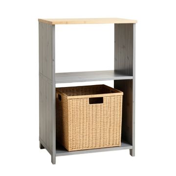 Dune Crest Freestanding Pull-Out Hamper Cabinet - Gray