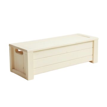 Ash Brook Narrow Outdoor Storage Bench - Ivory