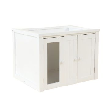 Moss Crossing Empty Furniture-Style Litter Enclosure - White