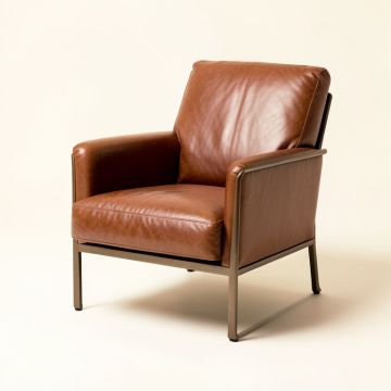 Fahad 29.53 '' Wide Cowhide Lounge Chair (synthetic illustration; no displayed measurements)
