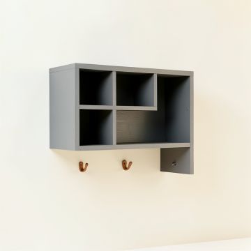 Pine Bluff Wall-Mounted Entryway Organizer Shelf - Gray (synthetic illustration; no displayed measurements)
