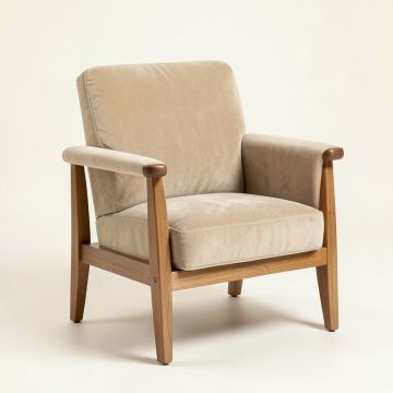 Heath Edge Upholstered Armchair - Beige (synthetic illustration; no displayed measurements)
