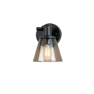 Pine Branch Wall Sconce Mounted On A Plain Wall - Black