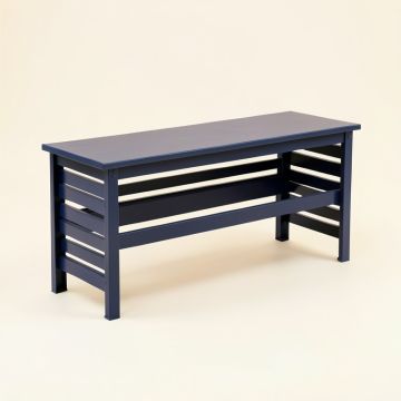 Cedar Dale Narrow Outdoor Storage Bench - Navy (synthetic illustration; no displayed measurements)