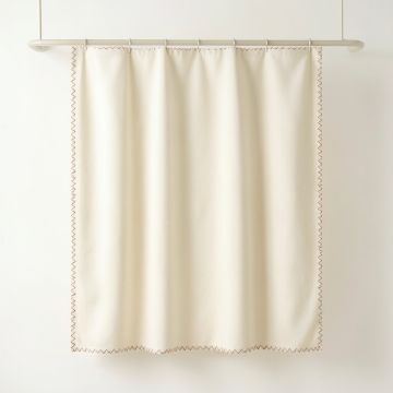 Cove Dell Shower Curtain Hanging Flat From A Plain Rod - Cream (synthetic illustration; no displayed measurements)