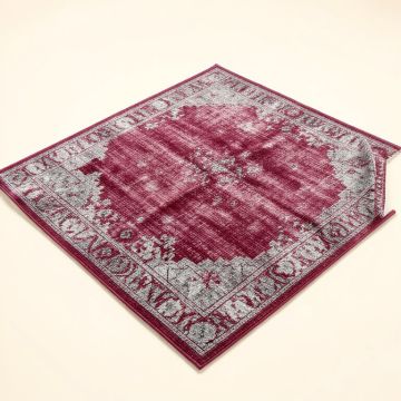 Montenigro Border Hand-Tufted Wool Magenta/Silver Area Rug (synthetic illustration; no displayed measurements)