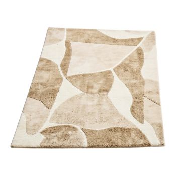 Estoria Abstract Tufted Wool Beige/Ivory Area Rug