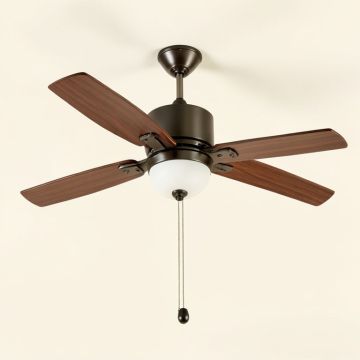 52 '' Hiro 5 - Blade Standard Ceiling Fan With Pull Chain And Light Kit Included (synthetic illustration; no displayed measurements)