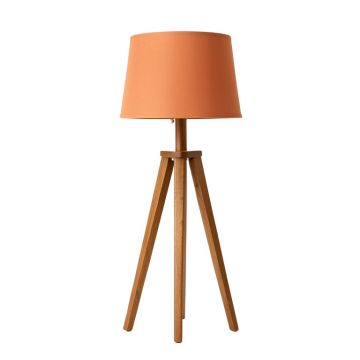Linden Brook Floor Lamp With A Plain Fabric Shade - Terracotta
