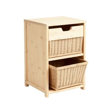 Reed Crest Freestanding Pull-Out Hamper Cabinet - Ivory