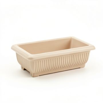 Willow Arc Empty Railing Planter With Integral Brackets - Beige (synthetic illustration; no displayed measurements)