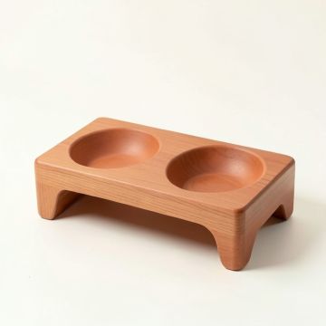 Briar Dell Pet Feeding Stand With Two Plain Empty Bowls - Terracotta (synthetic illustration; no displayed measurements)