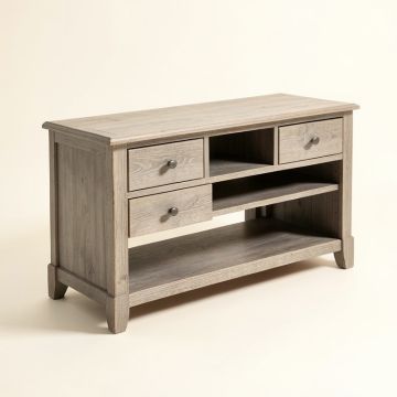 Console Table For Entryway With Drawers And Shelf Living Room Furniture ( Antique Grey ) (synthetic illustration; no displayed measurements)