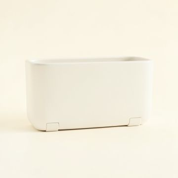 Hill Crossing Empty Railing Planter With Integral Brackets - White (synthetic illustration; no displayed measurements)
