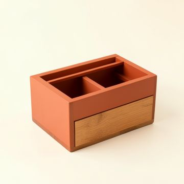 Birch Arc Empty Coffee-Station Organizer (synthetic illustration; no displayed measurements)
