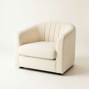 Linden Dale Upholstered Armchair - Ivory (synthetic illustration; no displayed measurements)