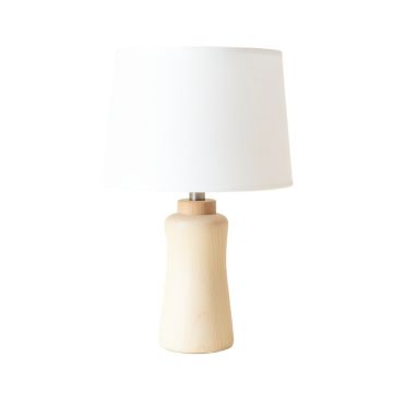 Willow Branch Table Lamp With A Plain Fabric Shade - White