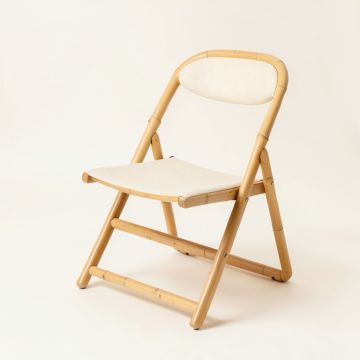 Birch Bridge Folding Outdoor Chair - Ivory (synthetic illustration; no displayed measurements)