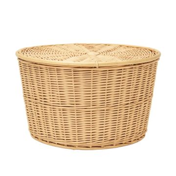 Oval Double Wicker Laundry Hamper