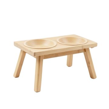 Field Crest Pet Feeding Stand With Two Plain Empty Bowls - Beige