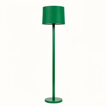 Ridge Arc Floor Lamp With A Plain Fabric Shade - Green (synthetic illustration; no displayed measurements)