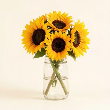 Sunflowers Floral Arrangement In Jar (synthetic illustration; no displayed measurements)