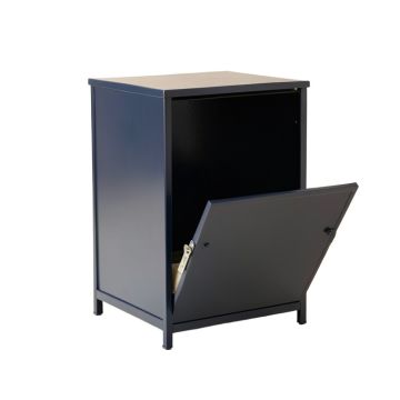 Cove Bridge Freestanding Pull-Out Hamper Cabinet - Navy