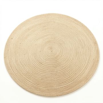 Pine Branch Round Area Rug - Beige (synthetic illustration; no displayed measurements)