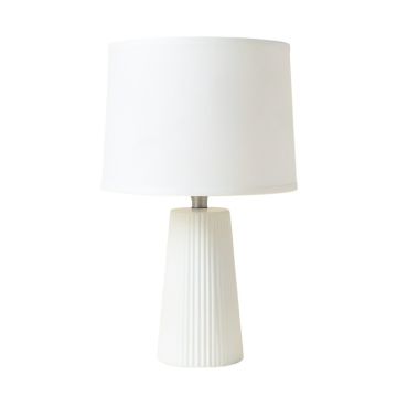Cliff Bend Table Lamp With A Plain Fabric Shade - White