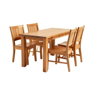 Alingtons 5 - Piece Rubberwood Solid Wood Dining Set