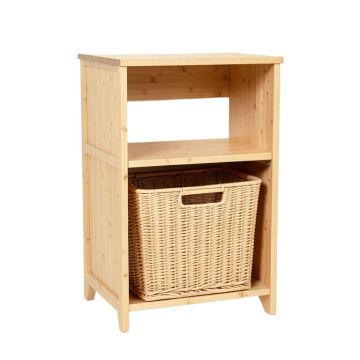 Rowan Bend Freestanding Pull-Out Hamper Cabinet - Beige