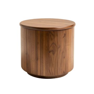 Harrow Solid Wood Drum End Table