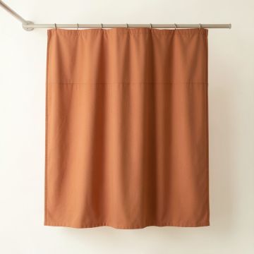 Hazel Arc Shower Curtain Hanging Flat From A Plain Rod (synthetic illustration; no displayed measurements)