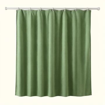 Sage Arc Shower Curtain Hanging Flat From A Plain Rod - Green (synthetic illustration; no displayed measurements)