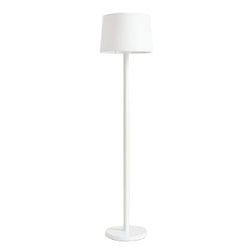 Dune Bend Floor Lamp With A Plain Fabric Shade - White