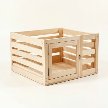 Summit Crest Empty Furniture-Style Pet Crate - Beige (synthetic illustration; no displayed measurements)