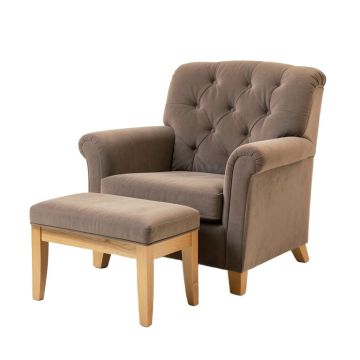 Micky 31 '' Wide Tufted Polyester Armchair And Ottoman