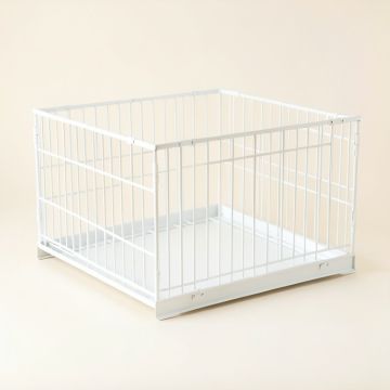 Meadow Field Empty Furniture-Style Pet Crate - White (synthetic illustration; no displayed measurements)