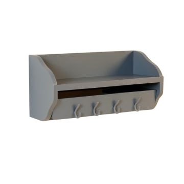 Clay Brook Wall-Mounted Entryway Organizer Shelf - Gray