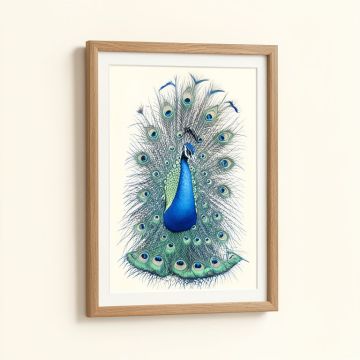 Peacock By Edswatercolours - Print (synthetic illustration; no displayed measurements)